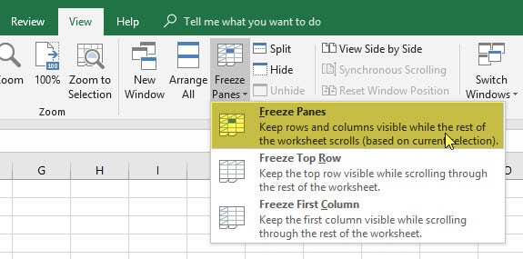 freeze top row in excel for mac 2011